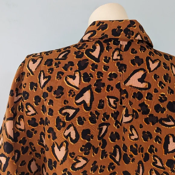 Karl Lagerfeld Paris Heart Print Long Sleeve Blouse - Picture 7 of 7